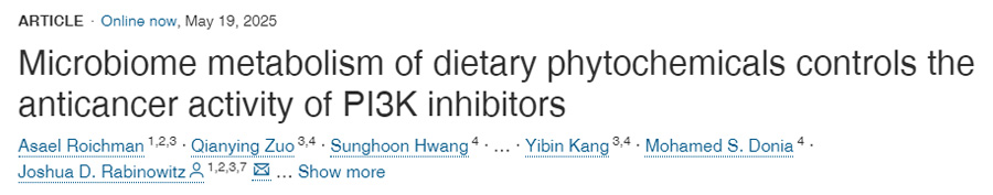 膳食植物化學物質的微生物組代謝調控PI3K抑制劑的抗癌活性 膳食植物化學物質的微生物組代謝調控PI3K抑制劑的抗癌活性